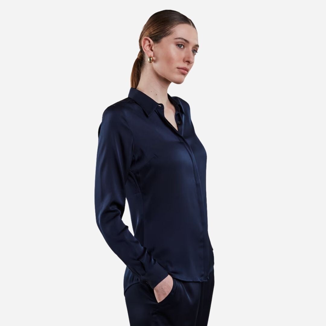 Susan Silk Shirt - Navy