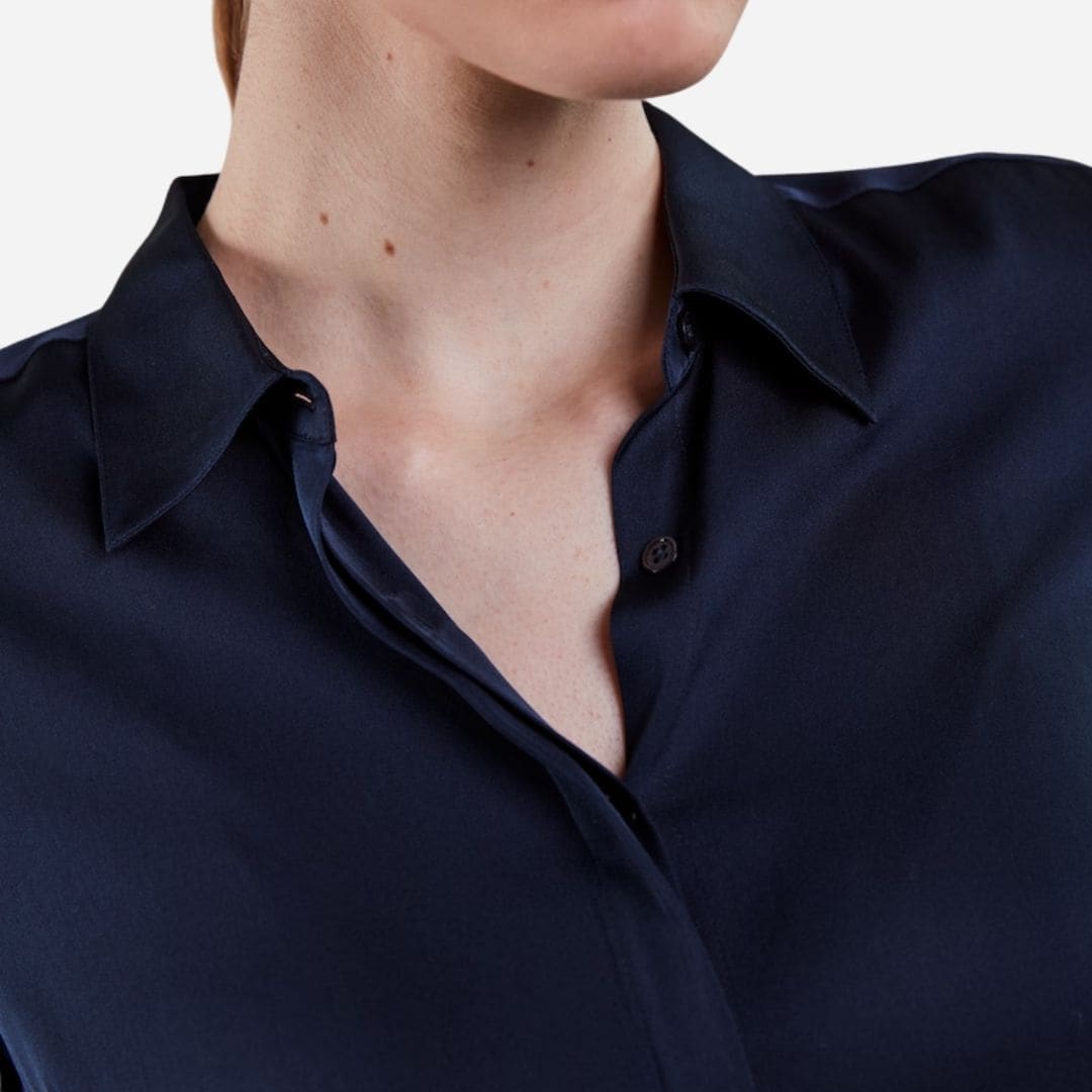 Susan Silk Shirt - Navy