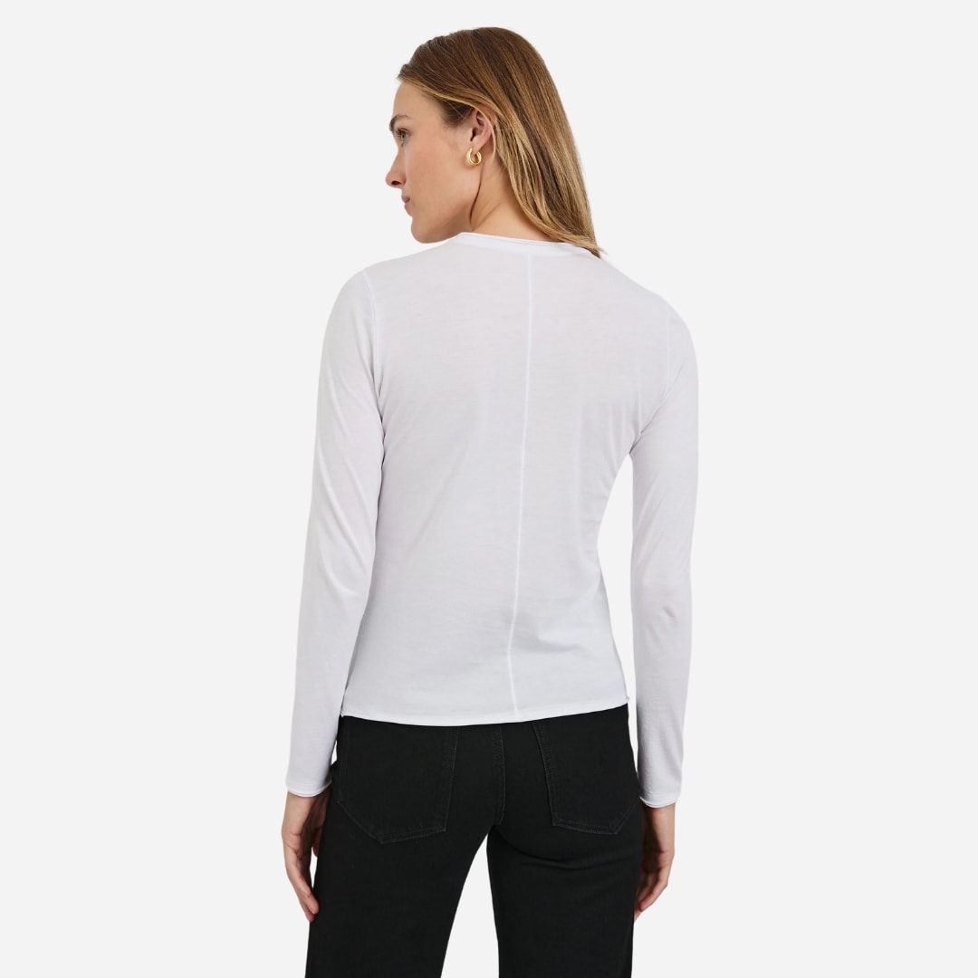 Long Sleeve Crew Neck T-Shirt - White
