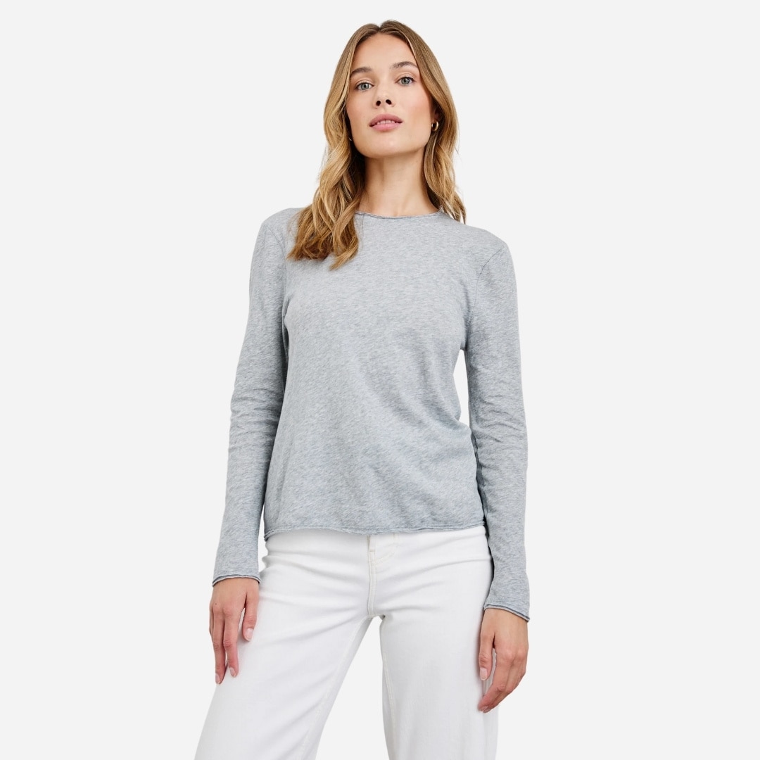 Long Sleeve Crew Neck T-Shirt - Heather Grey