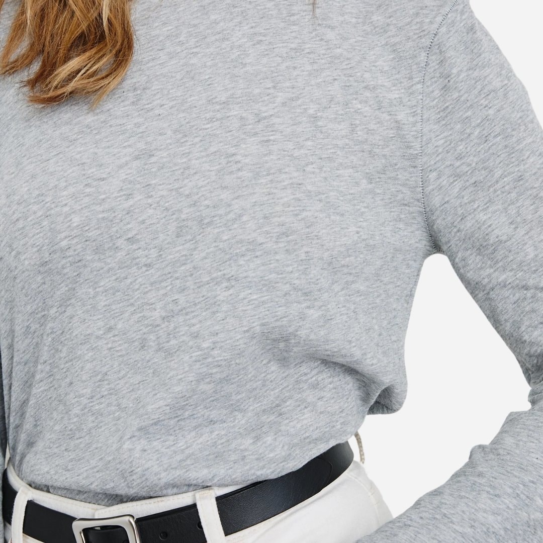 Long Sleeve Crew Neck T-Shirt - Heather Grey