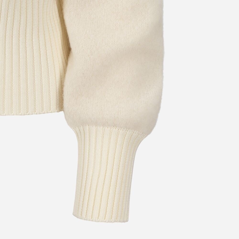 Sauble Alpaca Full Zip Sweater - Cottongrass