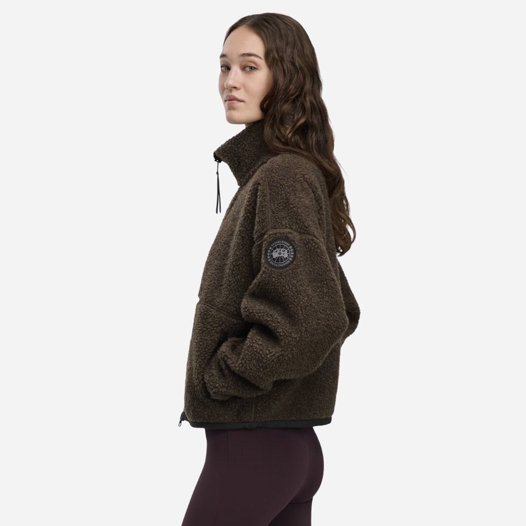 Simcoe Zip Up Fleece Sweater Black Label - Taupe Grey