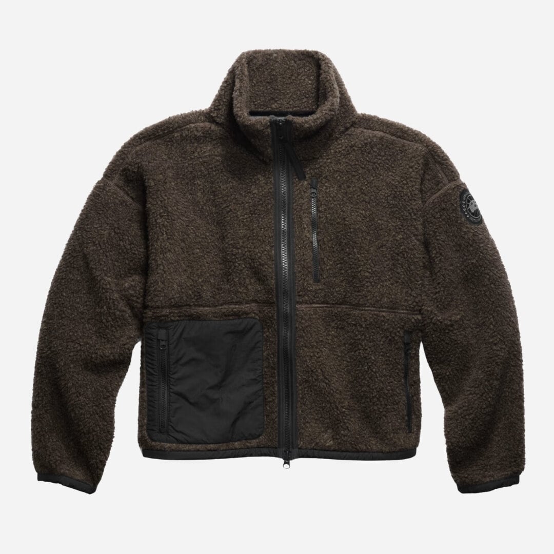 Simcoe Zip Up Fleece Sweater Black Label - Taupe Grey