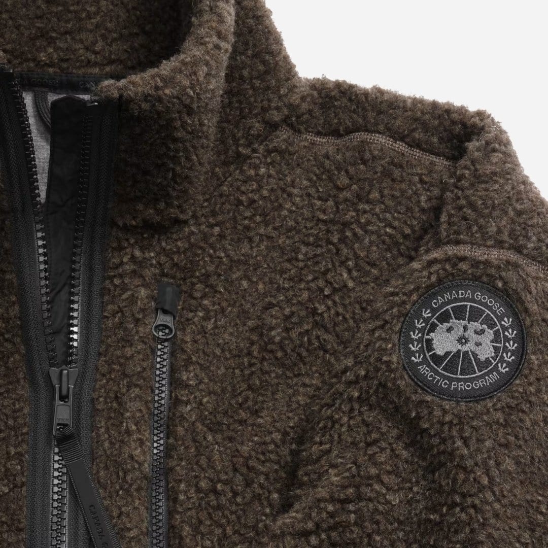 Simcoe Zip Up Fleece Sweater Black Label - Taupe Grey