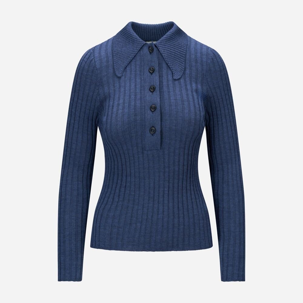 Dome Merino Sweater - Blue Melange