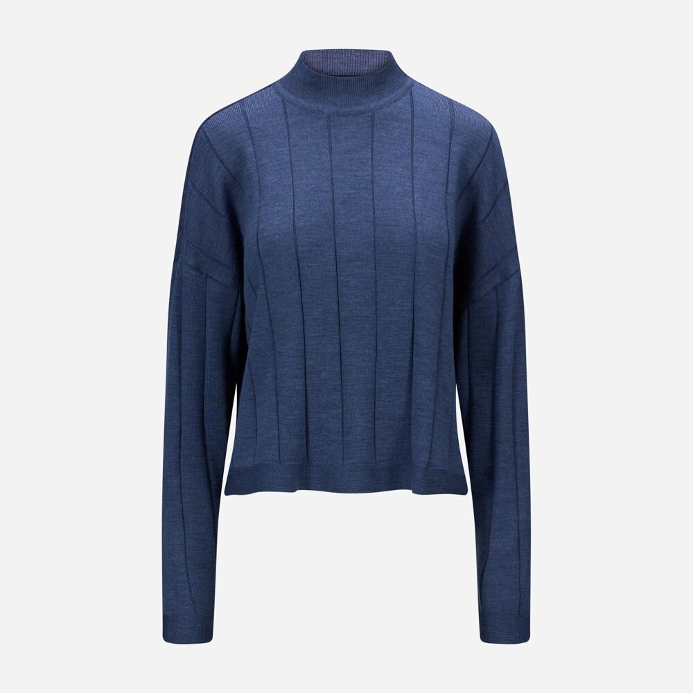 Montie Merino Sweater - Blue Melange