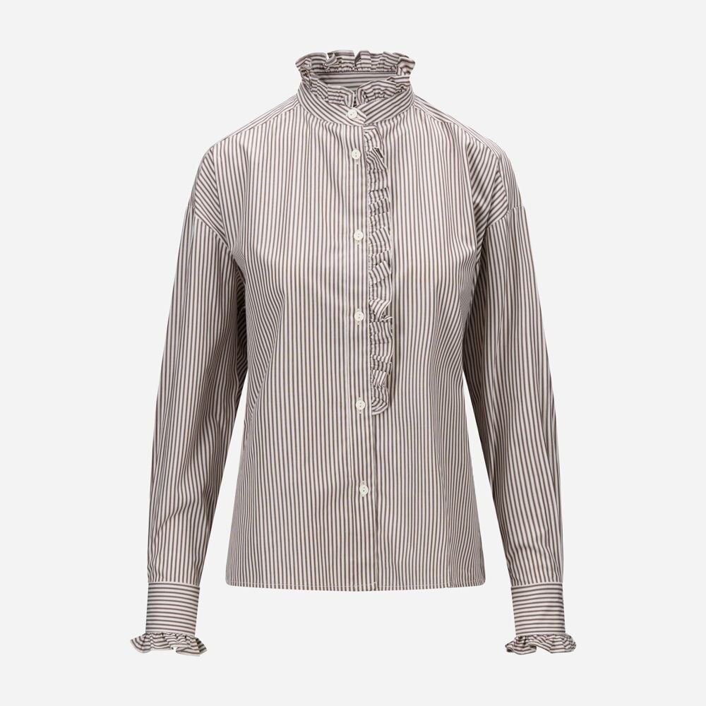 Ella Shirt - Brown Stripes