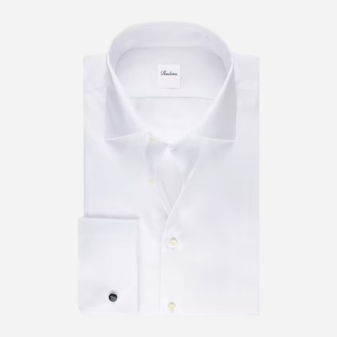 Slimline Twill Shirt French Cuff Extra Long Sleeve - White