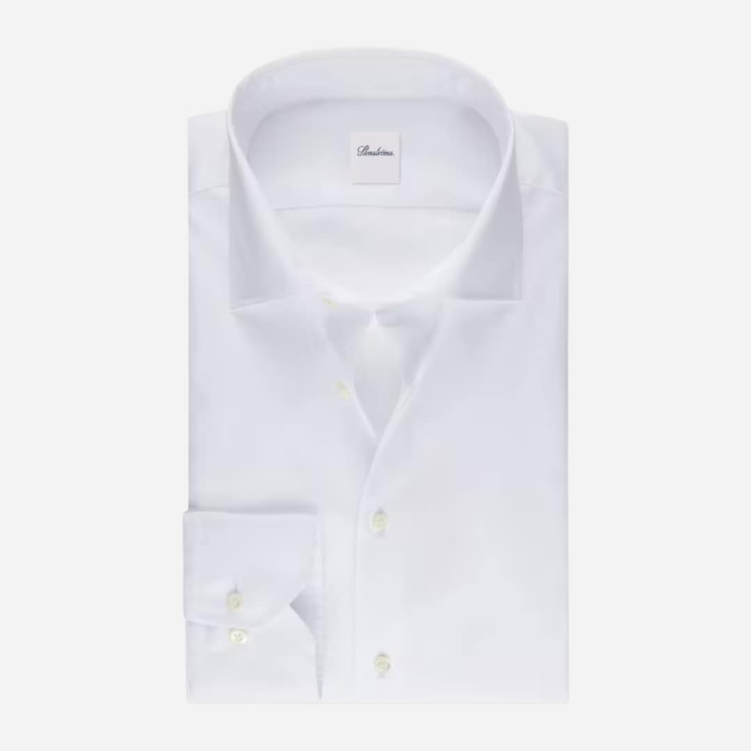 Regular Twill Shirt Single Cuff Extra Long Sleeve - White