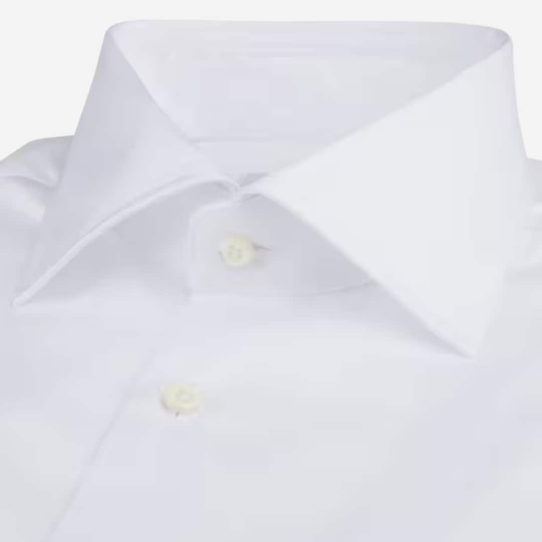 Regular Twill Shirt Single Cuff Extra Long Sleeve - White
