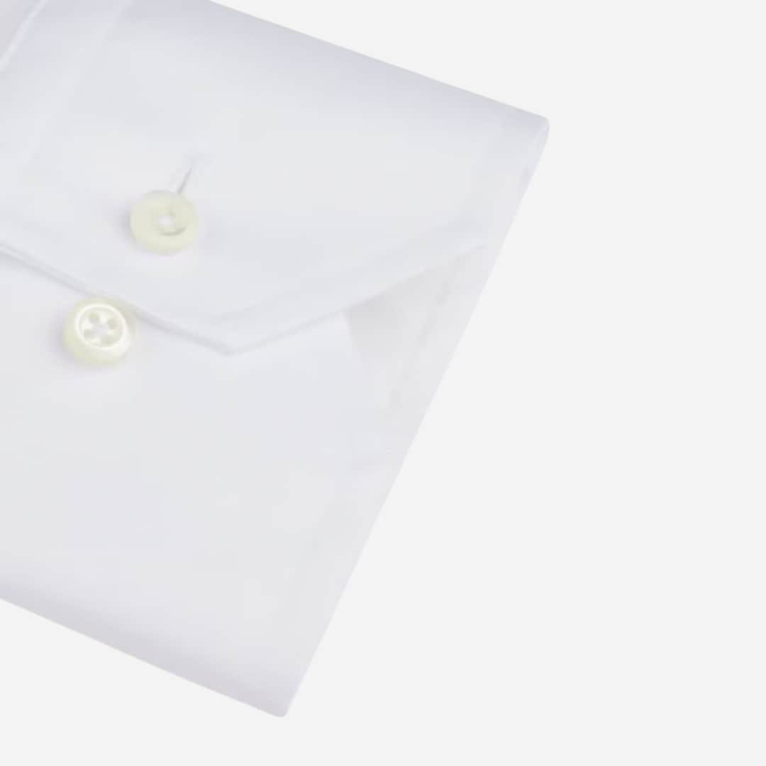 Regular Twill Shirt Single Cuff Extra Long Sleeve - White