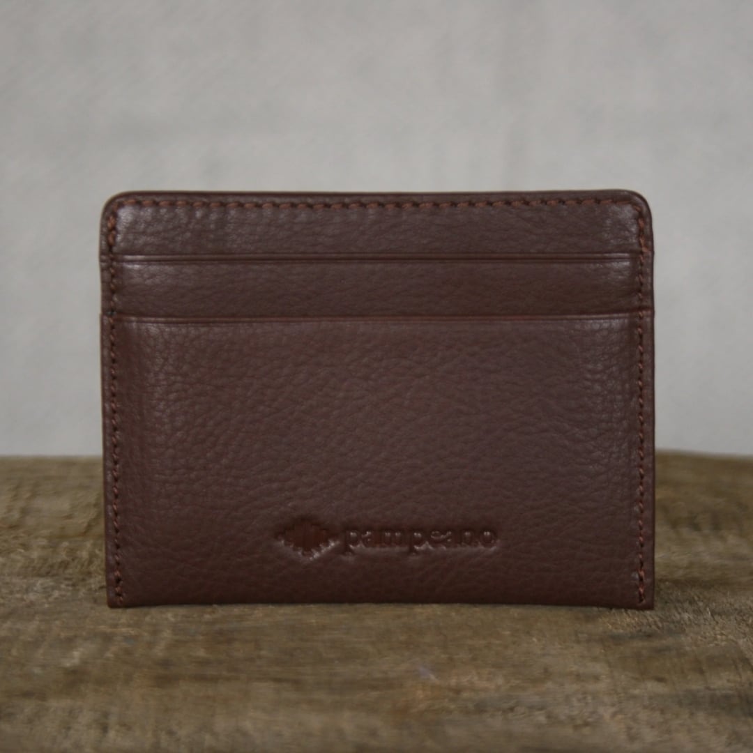 Rombo Card Slip - Brown Leather