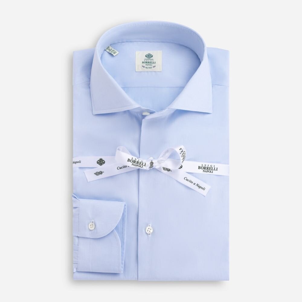 Tailored Formal Cotton Shirt - Light Blue