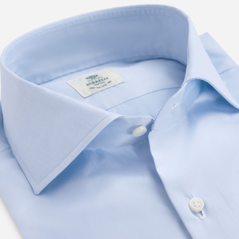 Tailored Formal Cotton Shirt - Light Blue