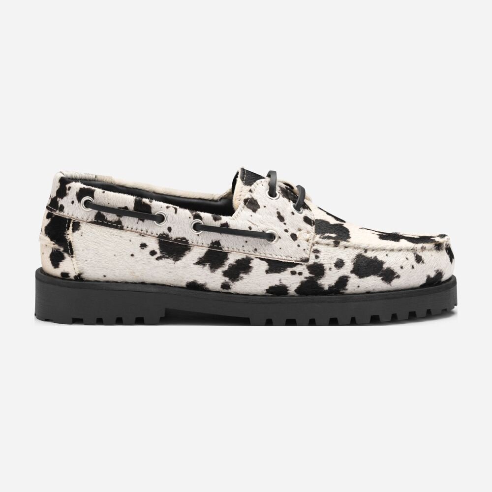 Ollie Boat Shoe - Hairy Cow Leather