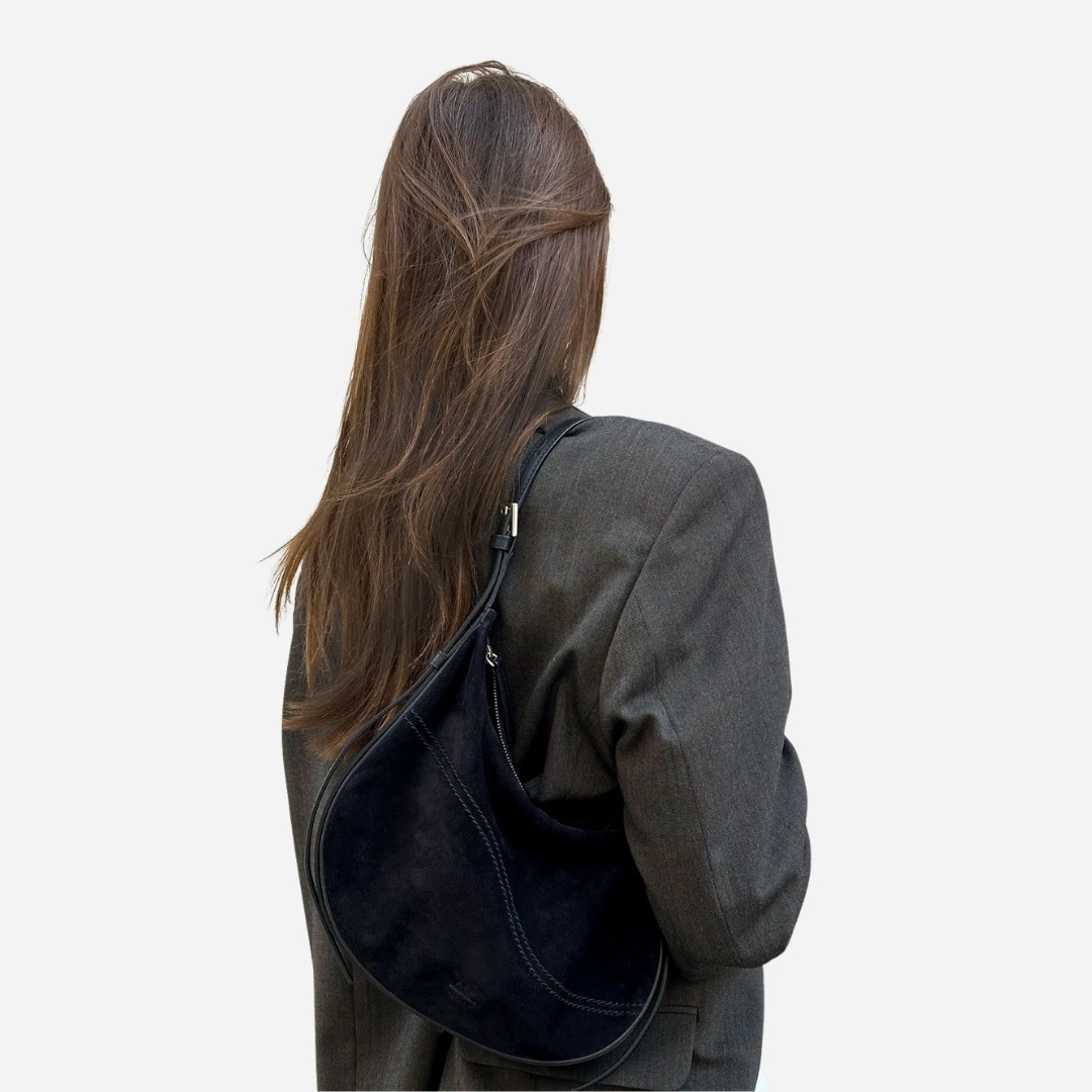 Liveri Bag - Black Suede-Vacchetta