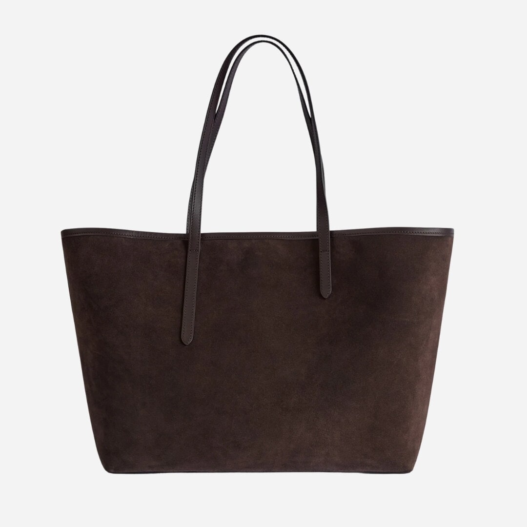 Eraclea Large Tote Bag - Walnut Suede/Leather