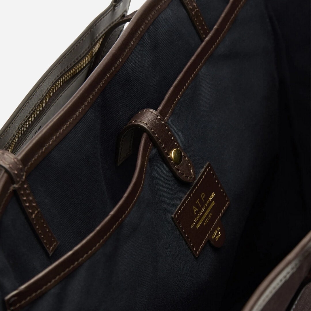 Eraclea Large Tote Bag - Walnut Suede/Leather