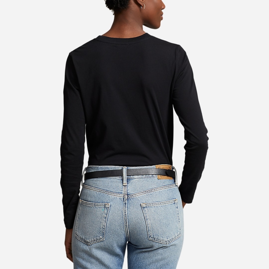 Long-Sleeve Jersey Crewneck Tee - Black