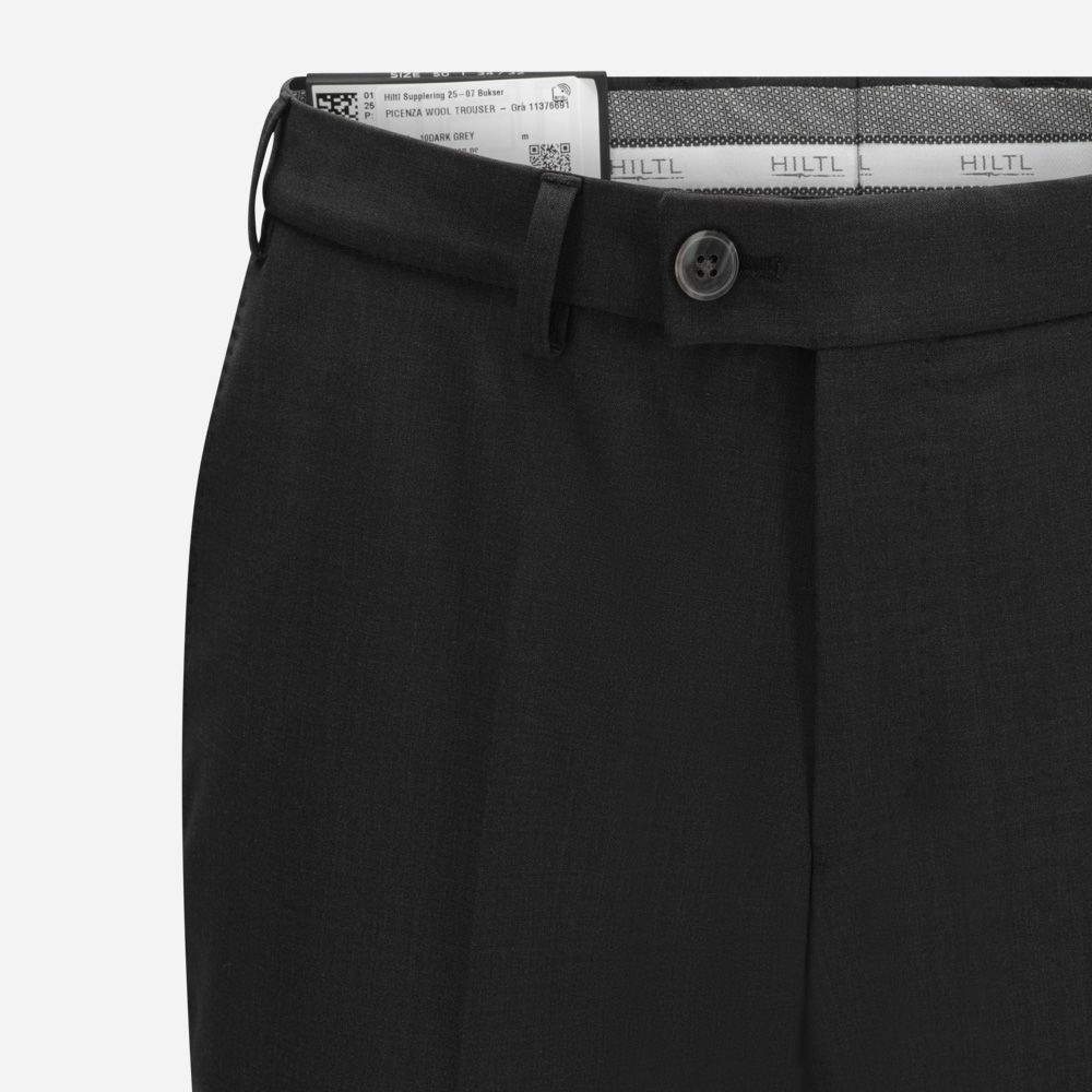 Picenza Wool Trouser - Dark Grey