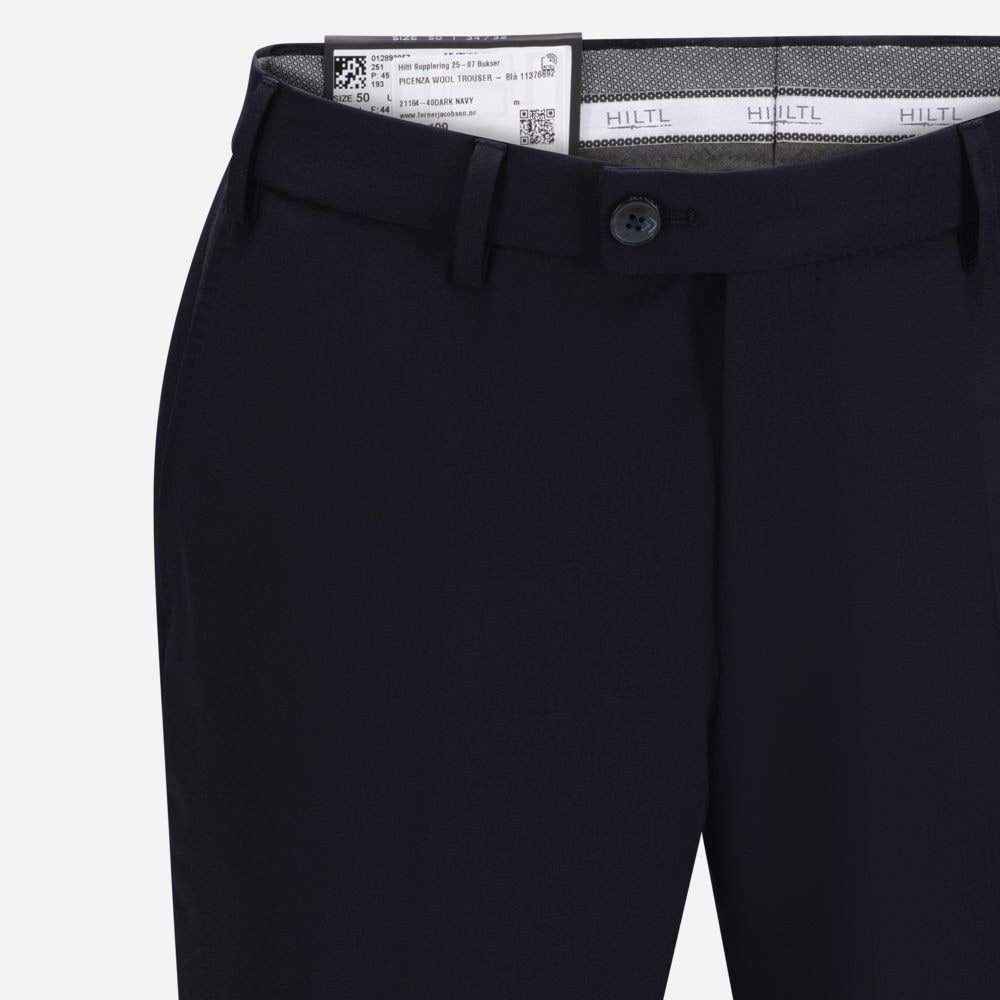Picenza Wool Trouser - Dark Navy