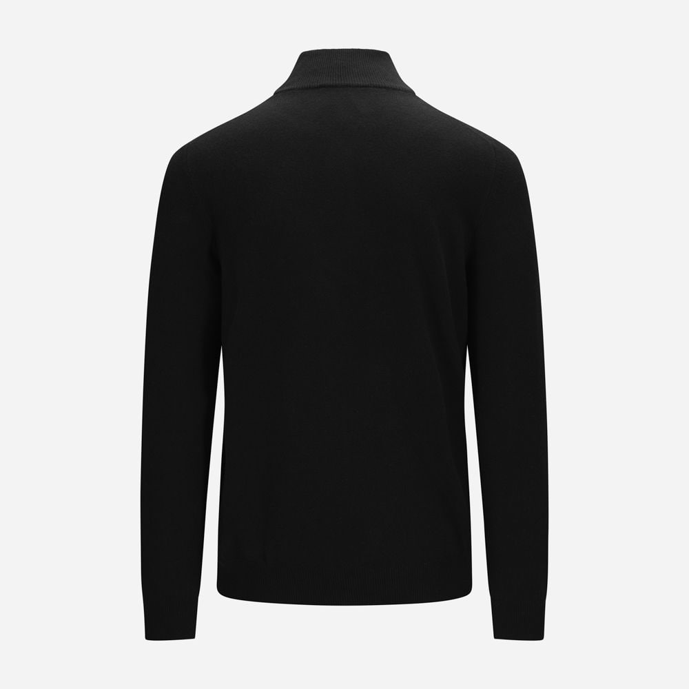 Half Zip Wool-Cashmere - Black
