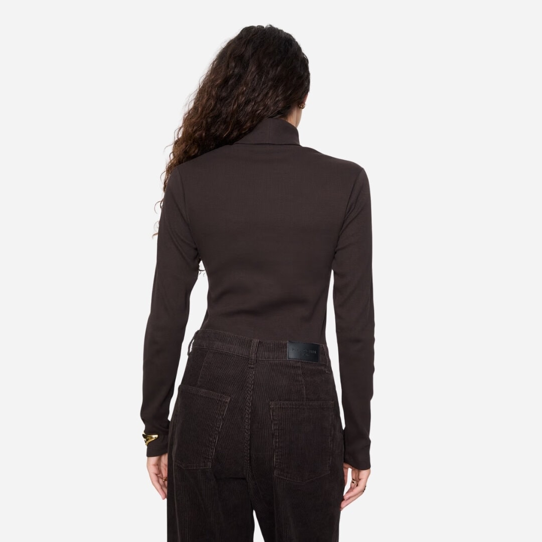 Petra Rib Turtleneck - Dark Brown
