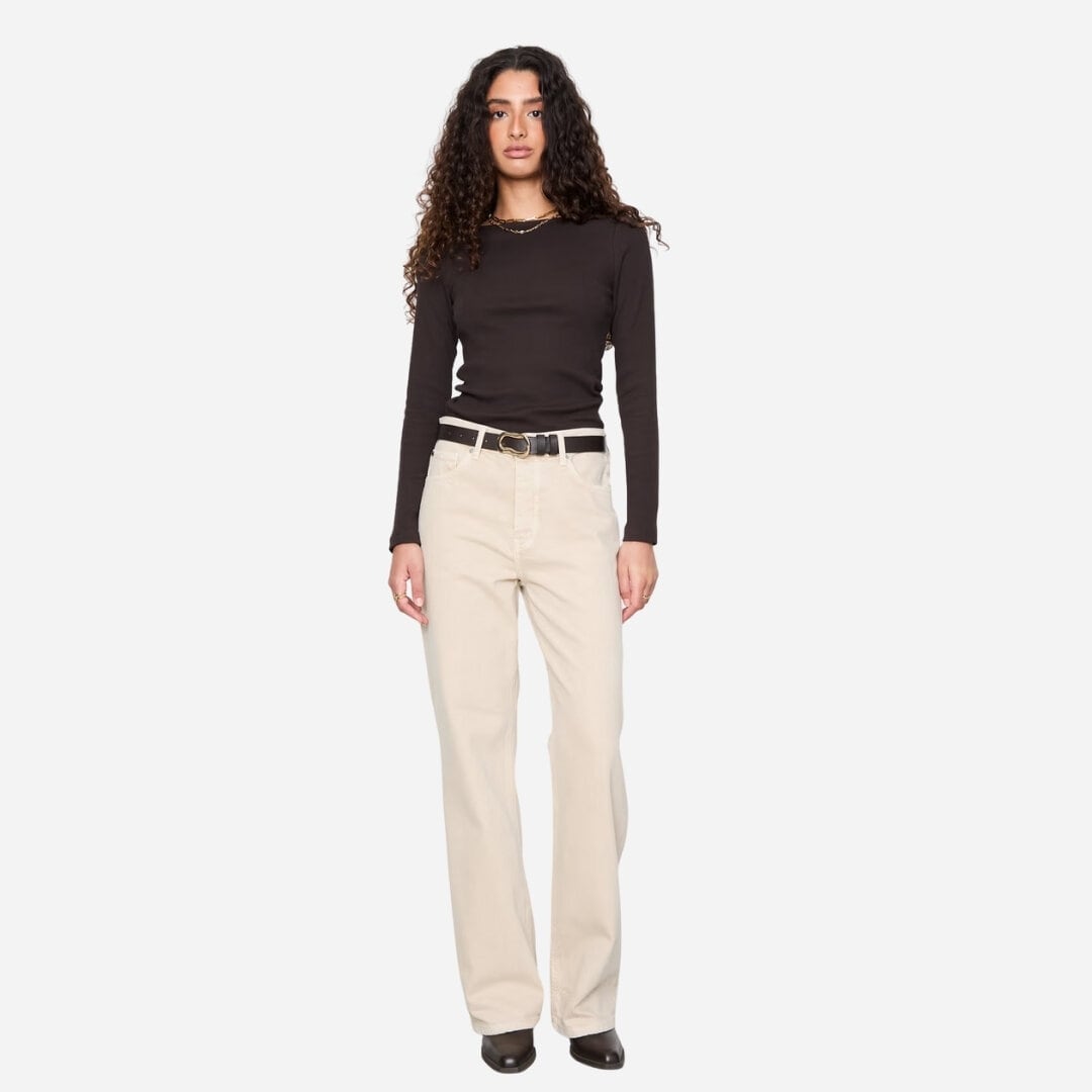 Petronella Rib Boatneck - Dark Brown