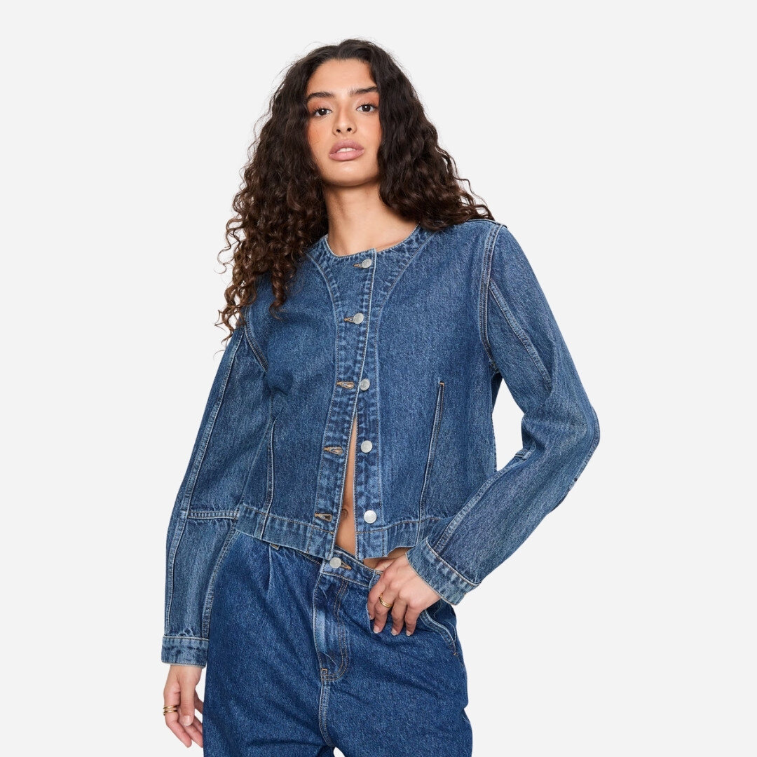 Jules Denim Jacket - Washed Dark Blue