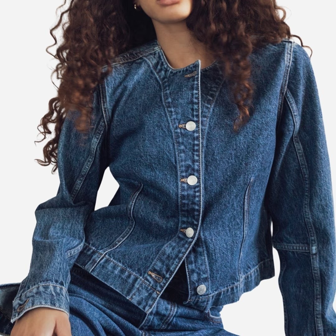 Jules Denim Jacket - Washed Dark Blue
