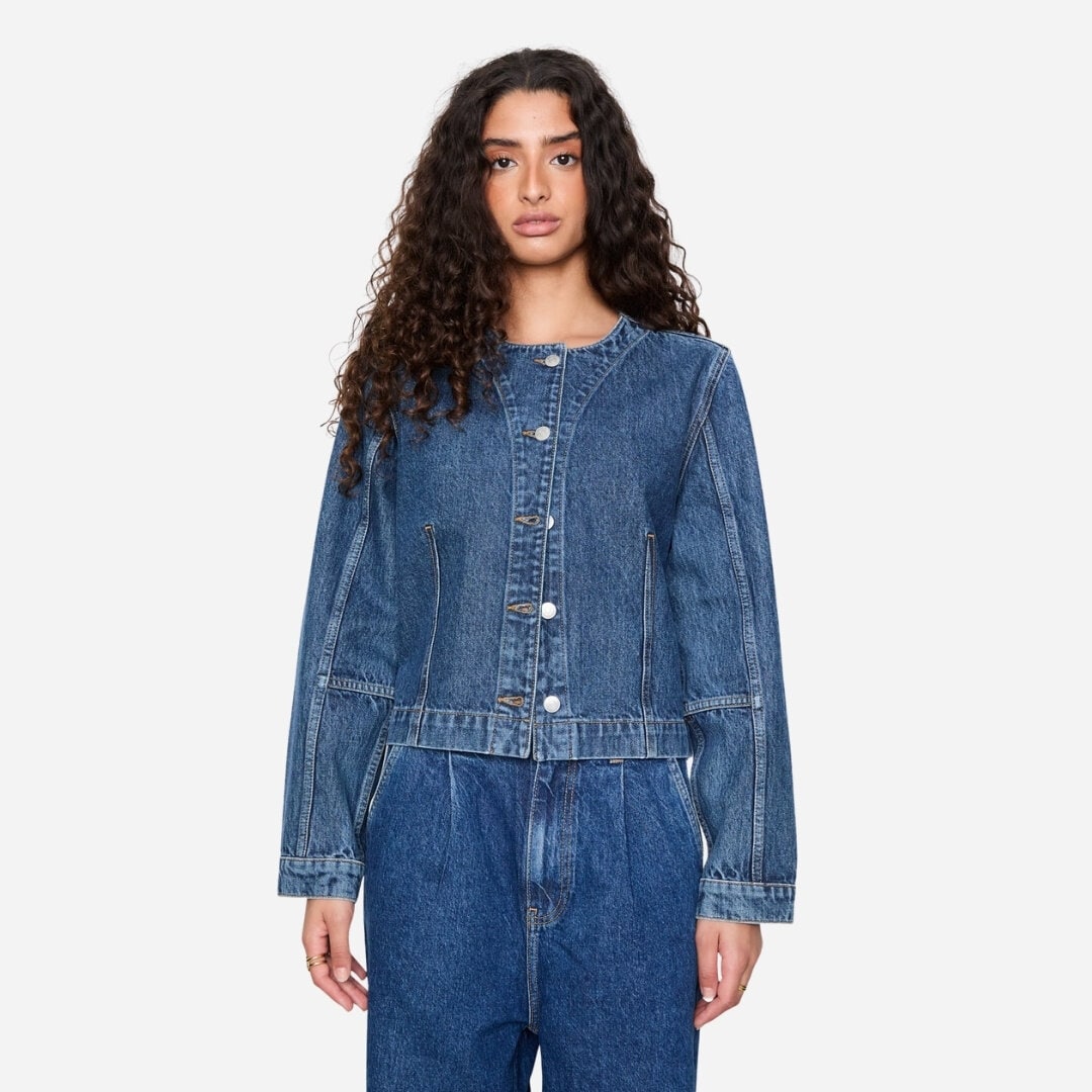 Jules Denim Jacket - Washed Dark Blue