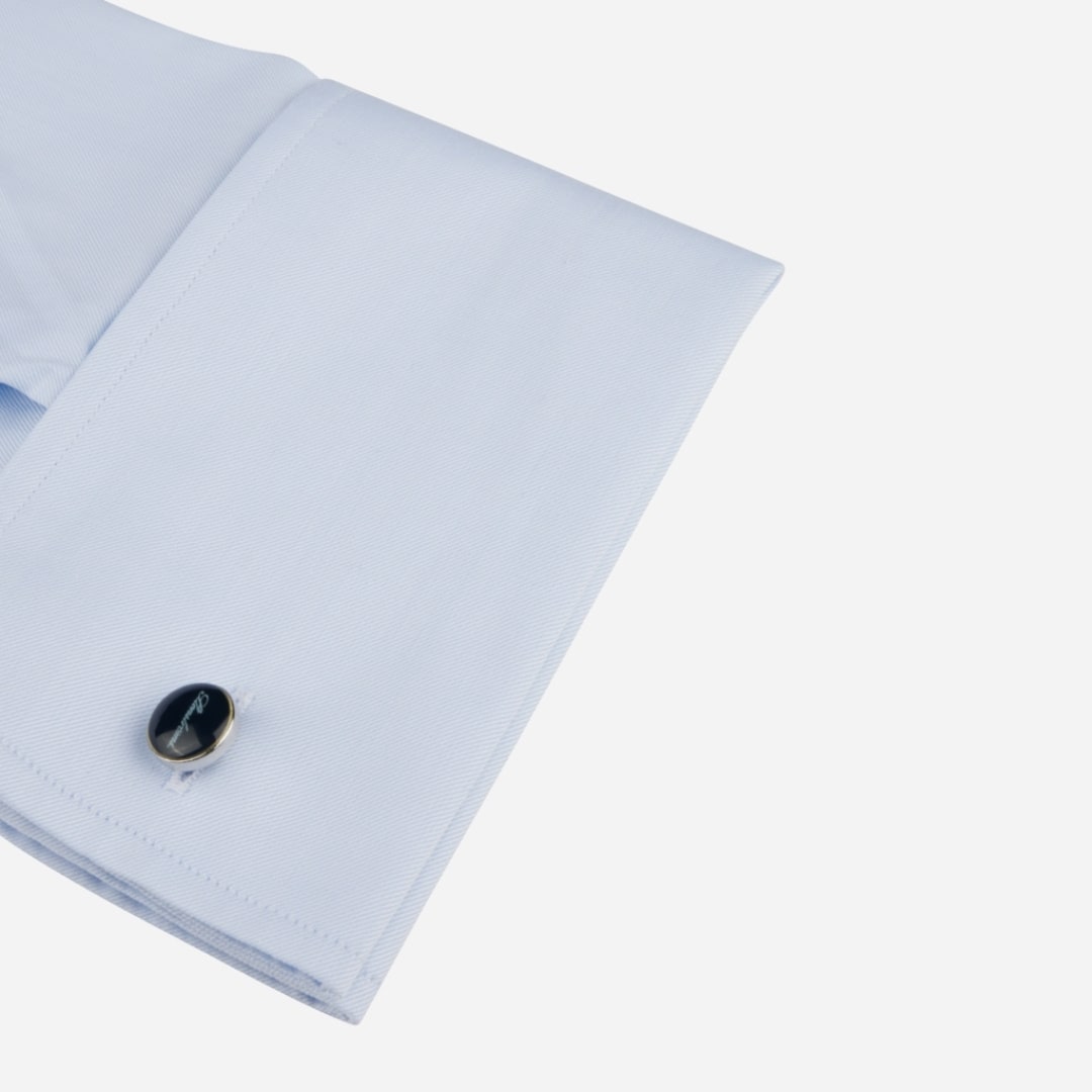 Regular Twill Shirt French Cuff - Light Blue