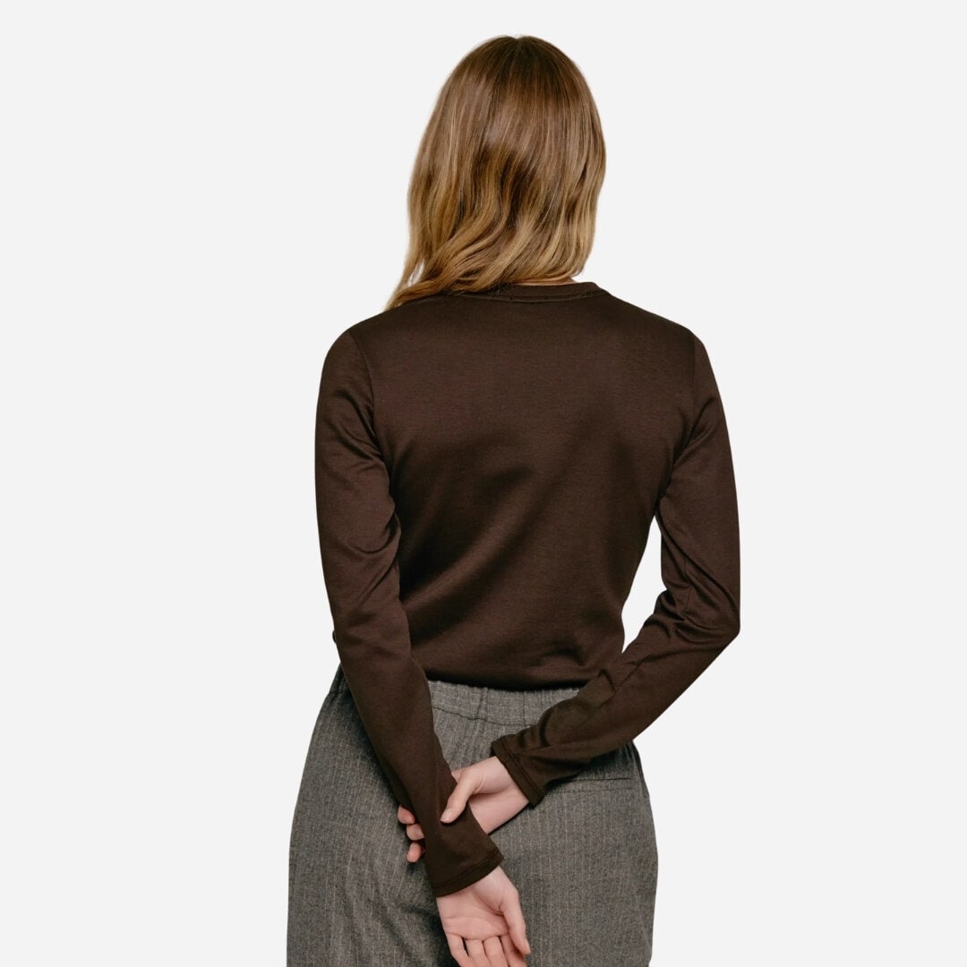 Andrea Wool Longsleeve - Charcoal Brown