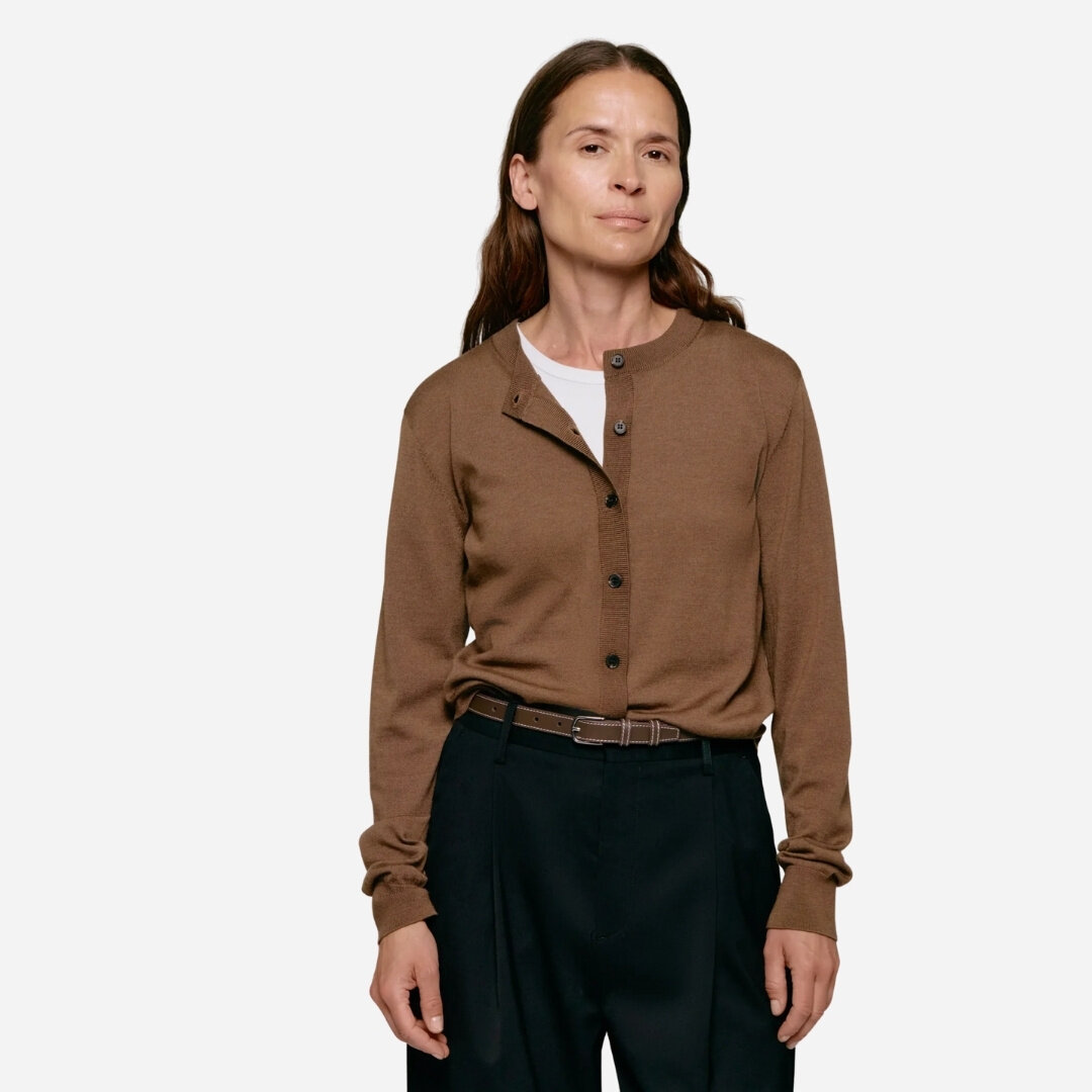 Lilja Merino Cardigan - Brown