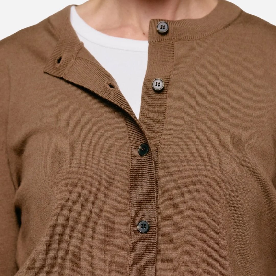 Lilja Merino Cardigan - Brown