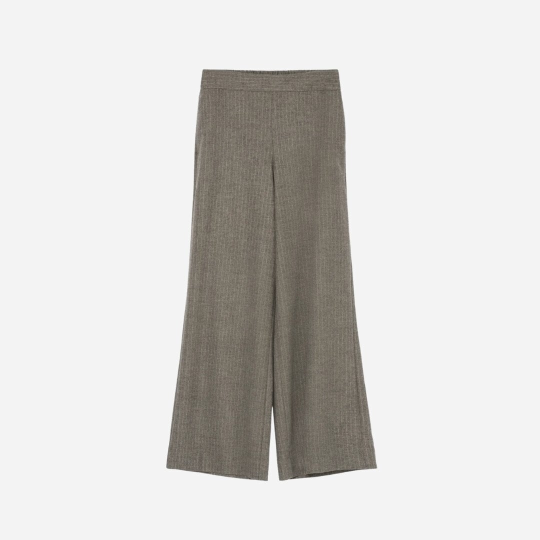 Mathilde Wool Blend Trousers - Grey Stripe