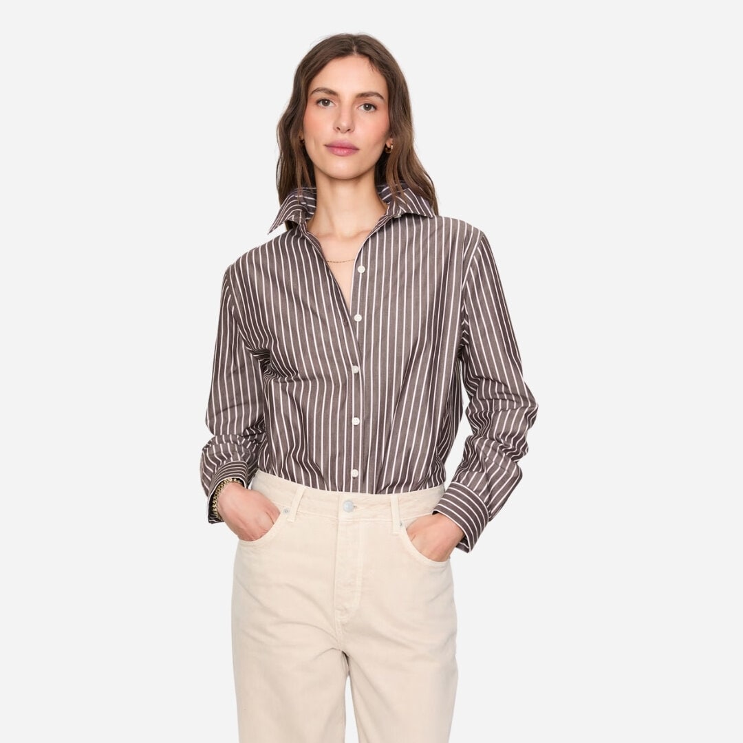 Fritilia Shirt - Dark Brown Stripes