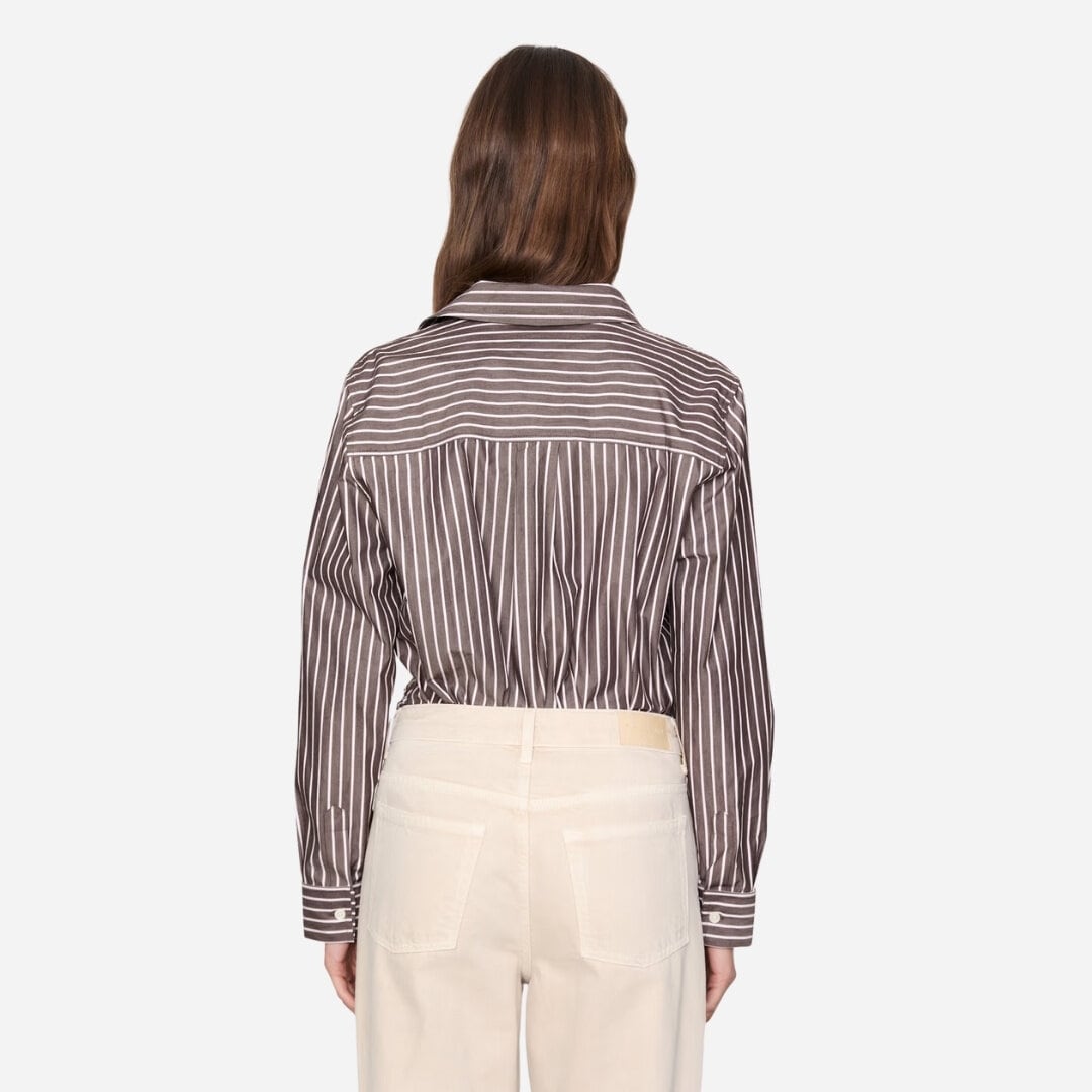 Fritilia Shirt - Dark Brown Stripes