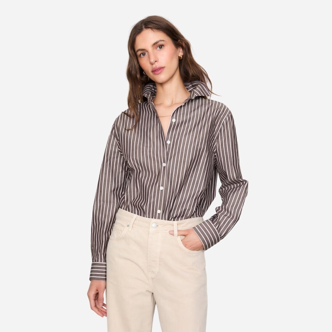 Fritilia Shirt - Dark Brown Stripes