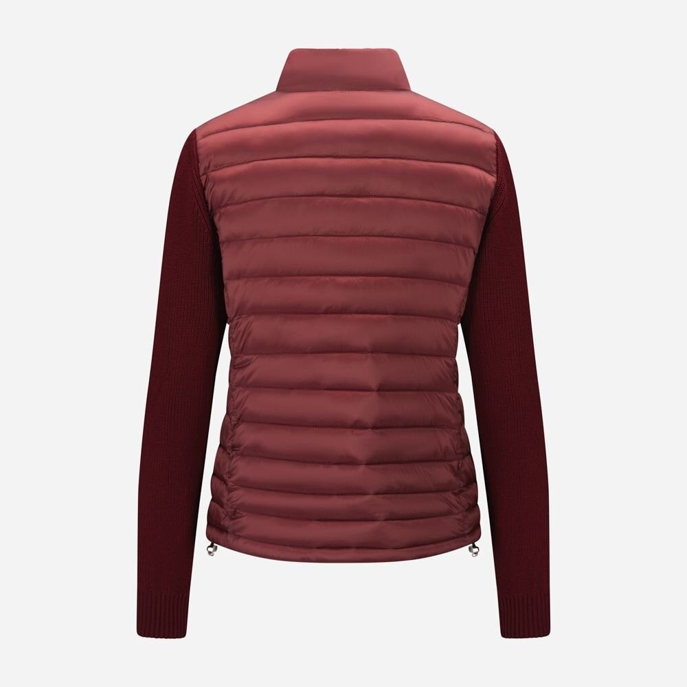 Jacket With Knit Sleeves - Red