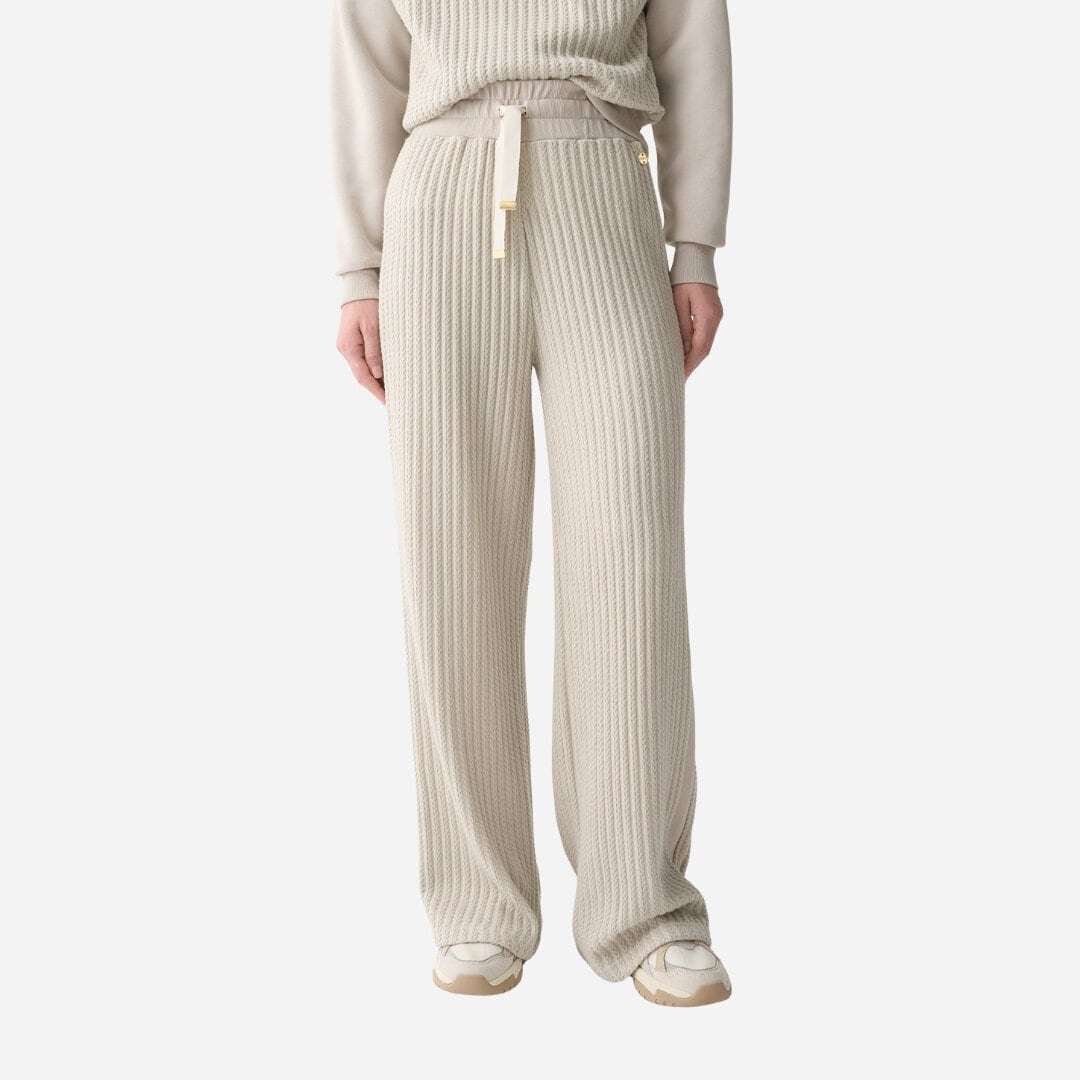 Cable-Knit Tracksuit Bottoms - Beige