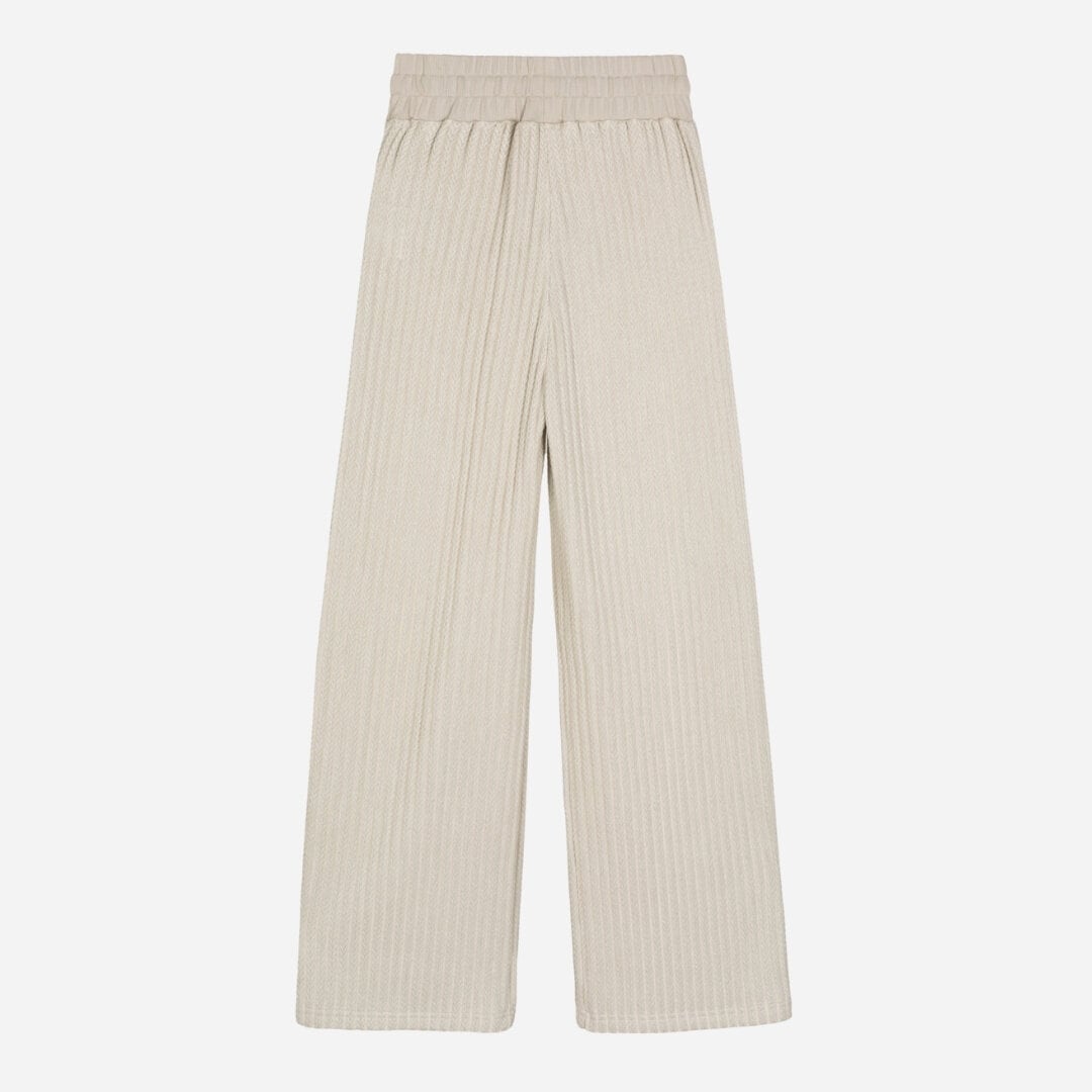 Cable-Knit Tracksuit Bottoms - Beige