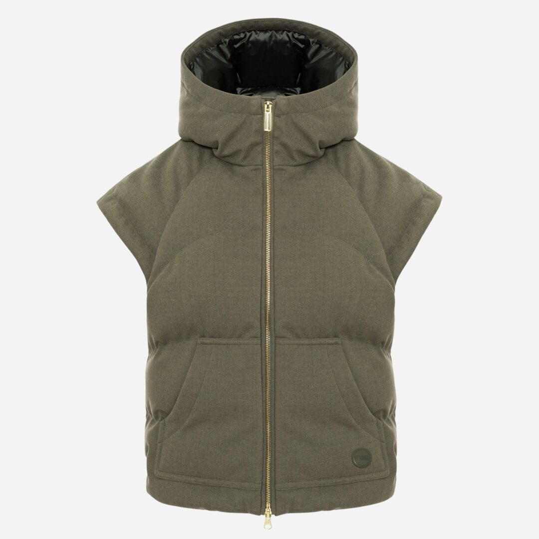 Quilted Vest With Hood - Underwood Green