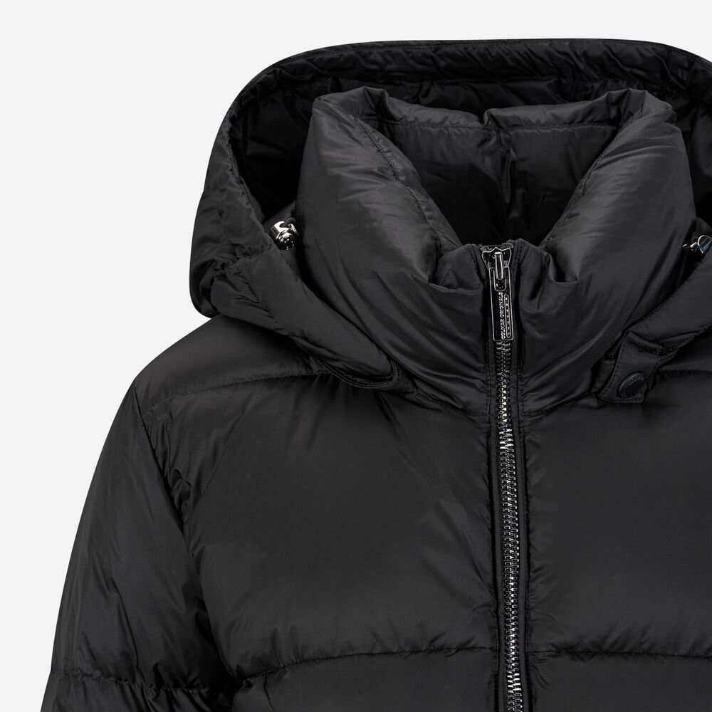 Long Quilted Jacket - Black