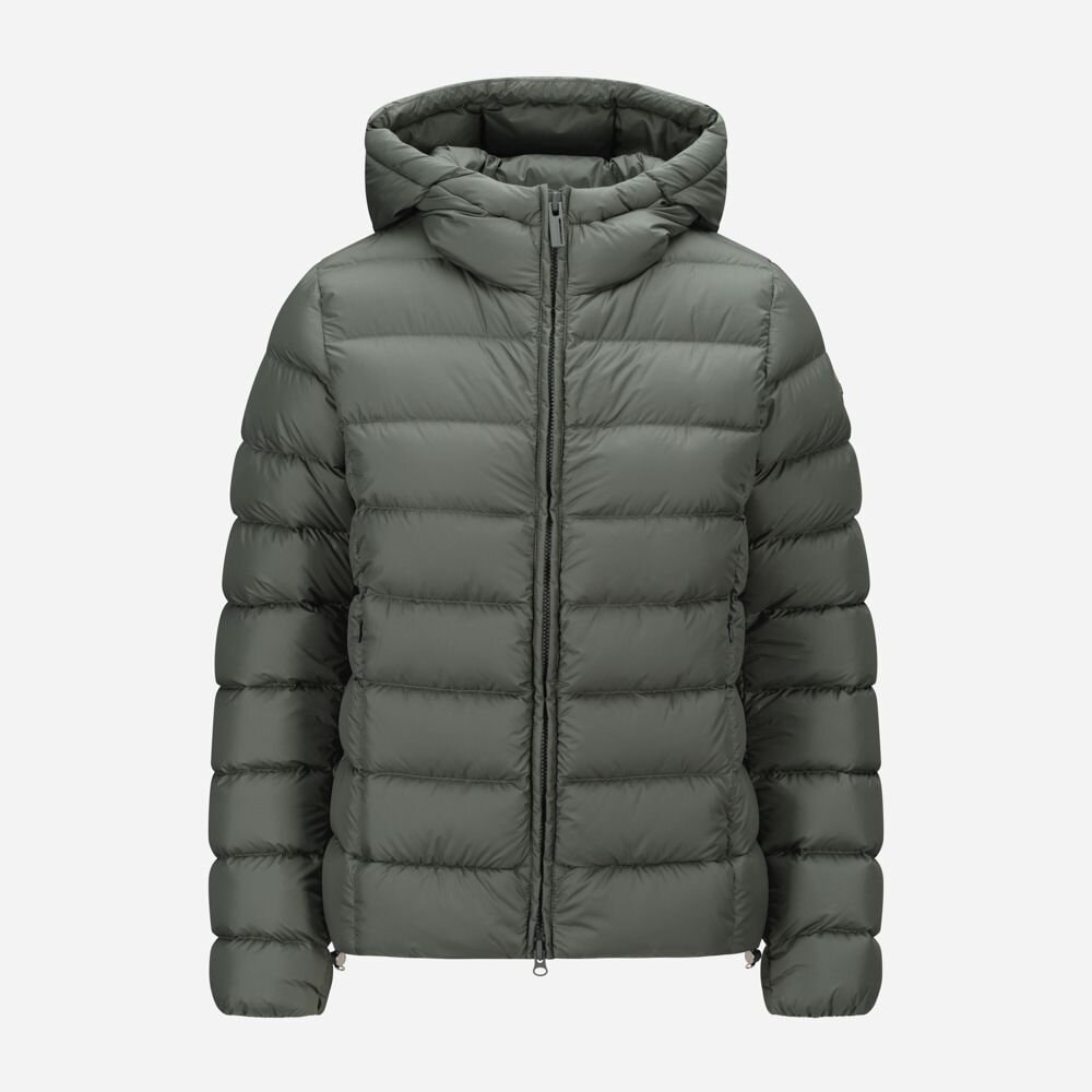 Hooded Opaque Down Jacket - Verde