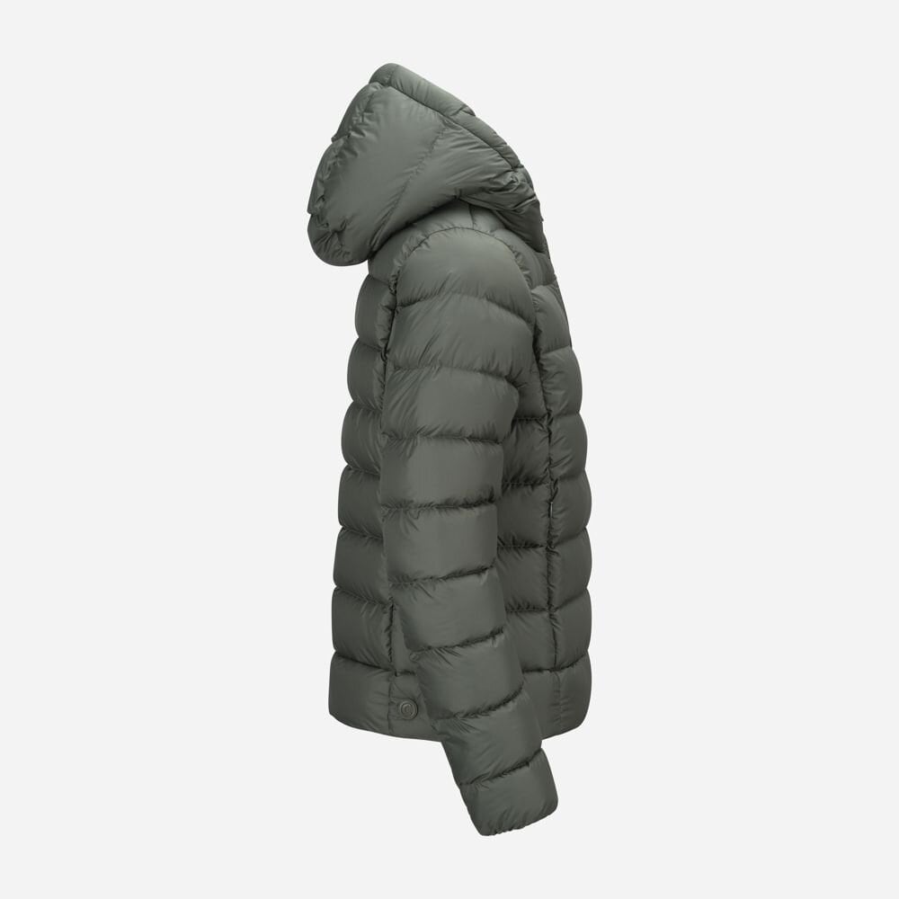 Hooded Opaque Down Jacket - Verde