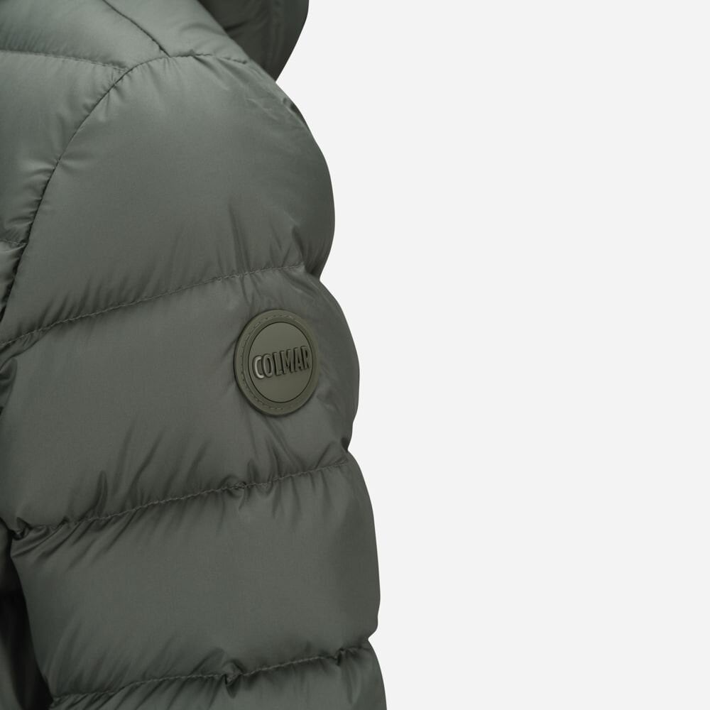 Hooded Opaque Down Jacket - Verde