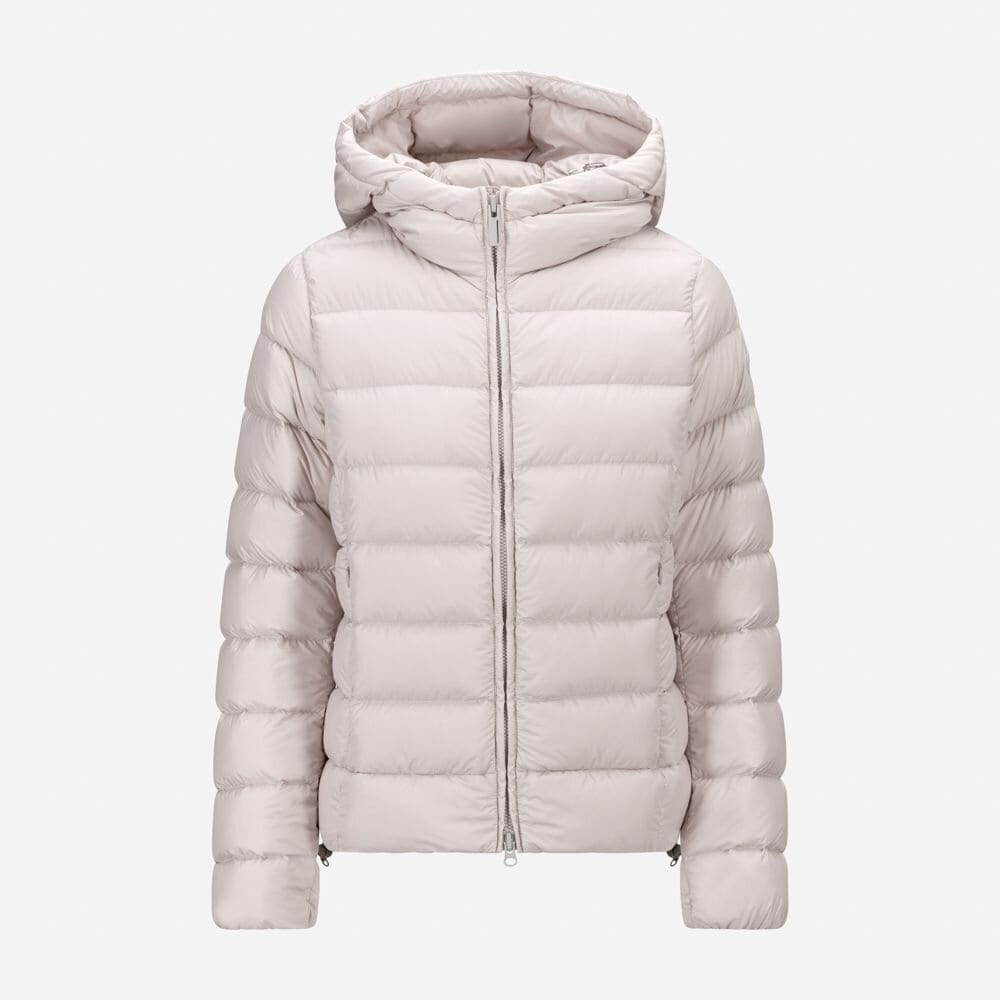 Hooded Opaque Down Jacket - Beige