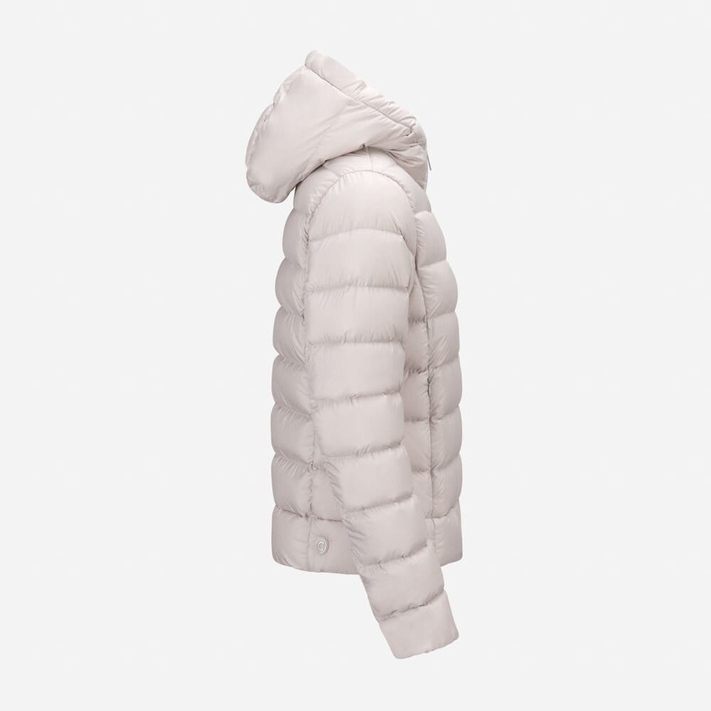 Hooded Opaque Down Jacket - Beige